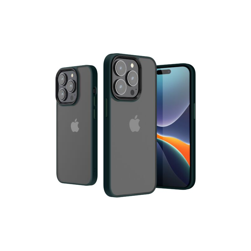 Husa Kwmobile pentru Apple iPhone 14 Pro, Silicon, Verde/Transparent, 59091.80