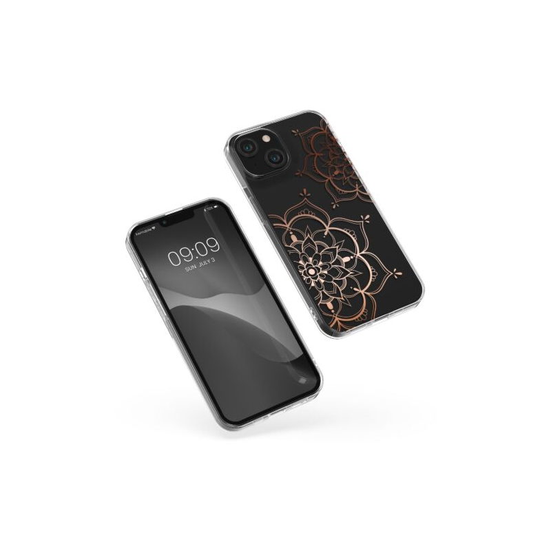 Husa Kwmobile pentru Apple iPhone 14 Plus, Silicon, Transparent/Rose Gold, 59205.03