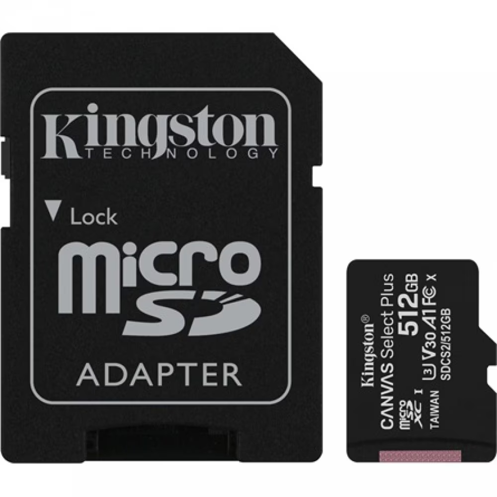 Card de memorie MicroSDXC Kingston Canvas Select Plus, 512GB, Class 10, Adaptor