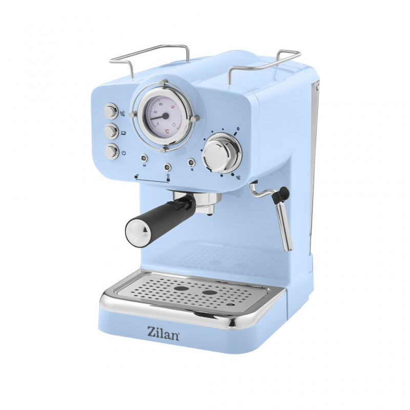  Espressor manual Zilan ZLN2861 Albastru,15 Bar, 1.25 l, 1100W, Design Retro 