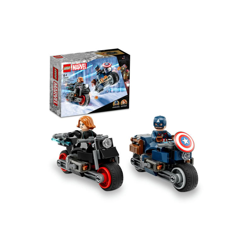 Set LEGO Super Heroes - Motocicletele lui Black Widow si Captain America (76260)