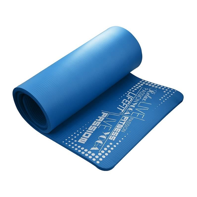 Covoras yoga Exclusive Plus, DHS, 180x60x1.5cm, albastru, spuma cu memorie, suprafata anti-alunecare, rezistent la umezeala