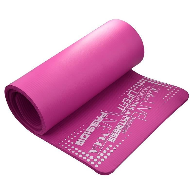 Covoras yoga Exclusive Plus, DHS, 180x60x1.5cm, bordo, spuma cu memorie, suprafata anti-alunecare, rezistent la umezeala