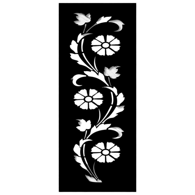  Decoratiune perete Krodesign KRO-1102 Flower Panel, dimensiune 300x1200 mm, negru 