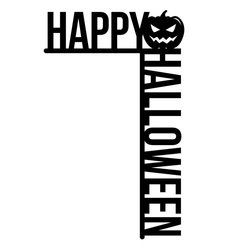 Decoratiune Happy Halloween KRO-1111, dimensiune 35x50cm, negru