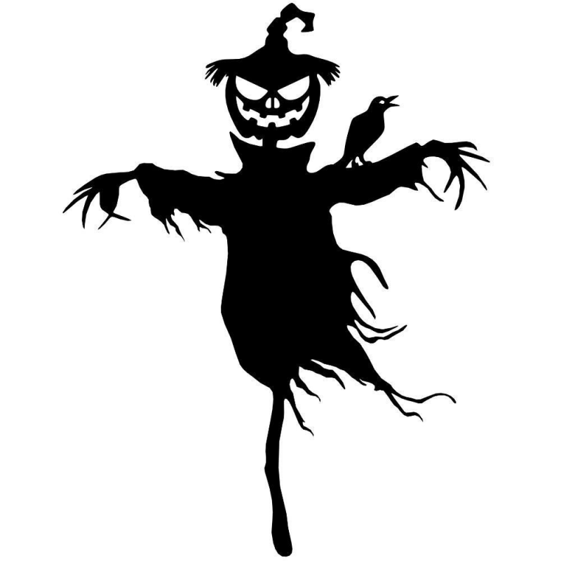 Decoratiune perete Halloween Scarecrow Krodesign KRO-1127, dimensiune 60 cm, negru