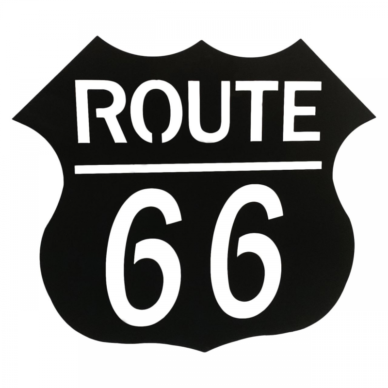  Decoratiune perete Route 66, dimensiune 68x60 cm, negru 