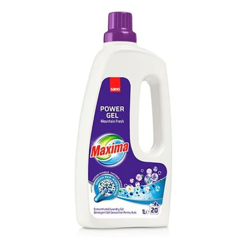  Detergent gel concentrat pentru rufe Sano Maxima Power Gel Mountain Fresh 20 spalari 1l 