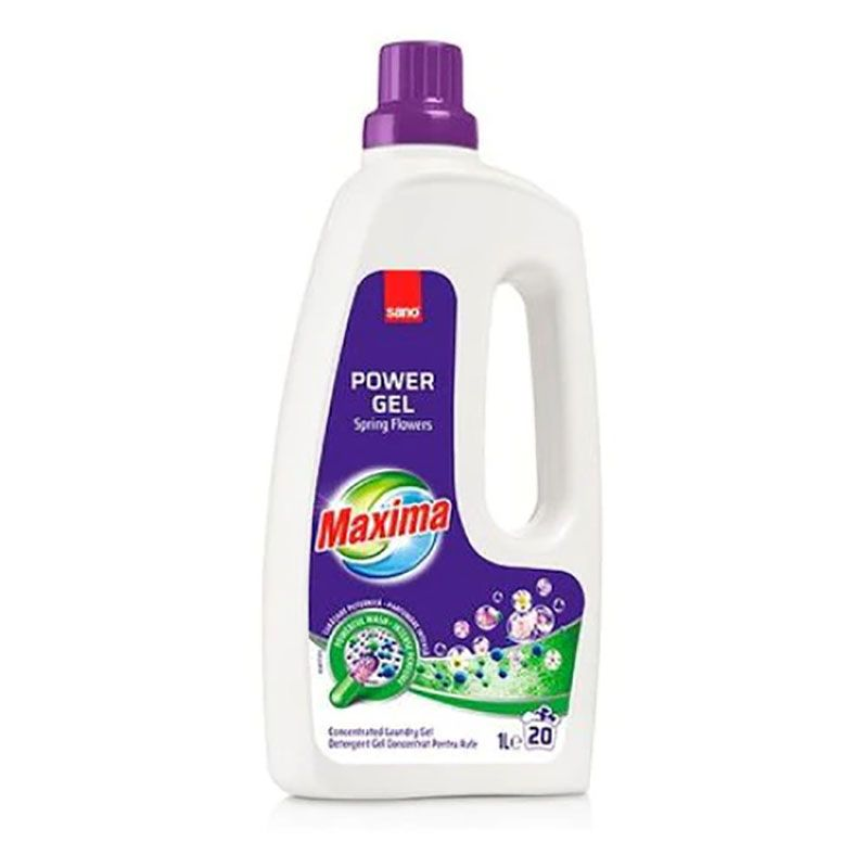 Detergent gel concentrat pentru rufe Sano Maxima Power Gel Spring Flowers 20 spalari 1l
