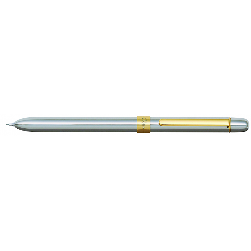  Pix Multifunctional De Lux Penac Slim, 2 Culori + Creion Mecanic 0.5mm, Corp Argintiu - Accesorii Au 