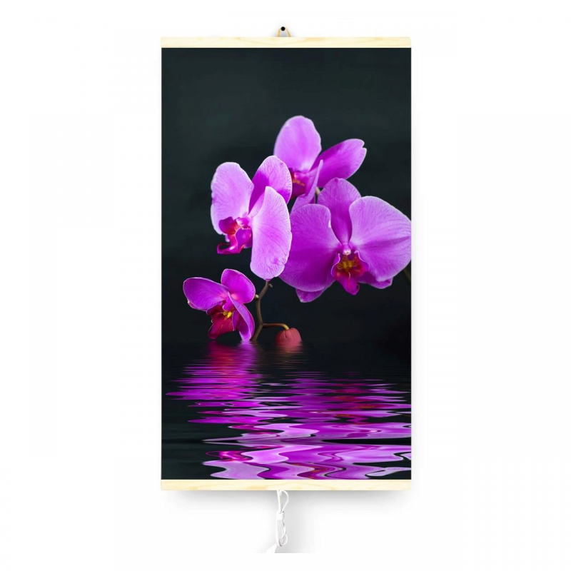 Panou radiant electric decorativ TRIO, incalzire cu infrarosu 430W termostat 2 trepte model orhidee violet, 100 x 60 cm