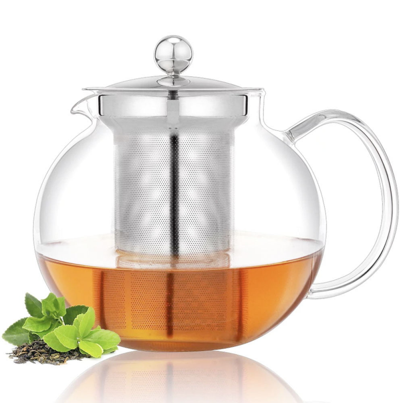  Ceainic cu infuzor, Quasar & Co, recipient pentru ceai/cafea, 850 ml, transparent 