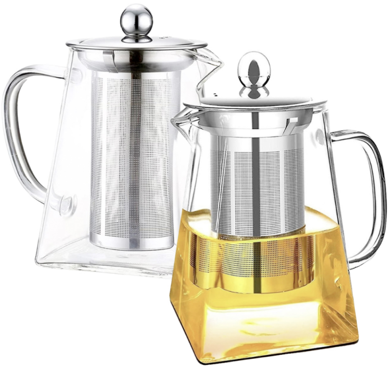  Set 2 ceainice cu infuzor Quasar & Co, 550 ml, recipiente pentru ceai cu infuzor si capac 