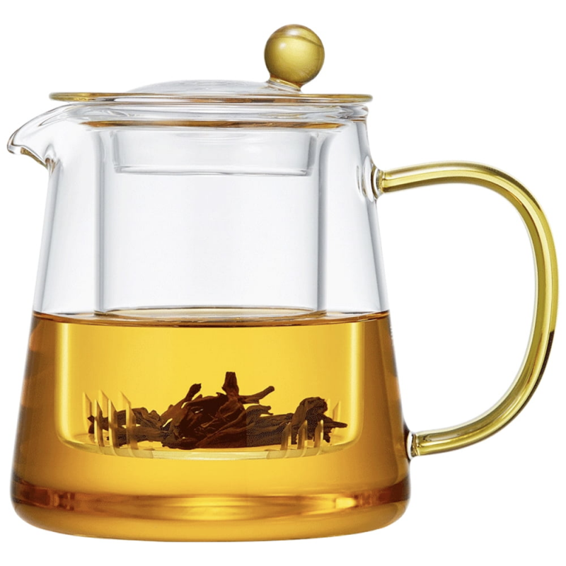  Ceainic cu infuzor de sticla, Quasar & Co, recipient pentru ceai/cafea, 700 ml, transparent 