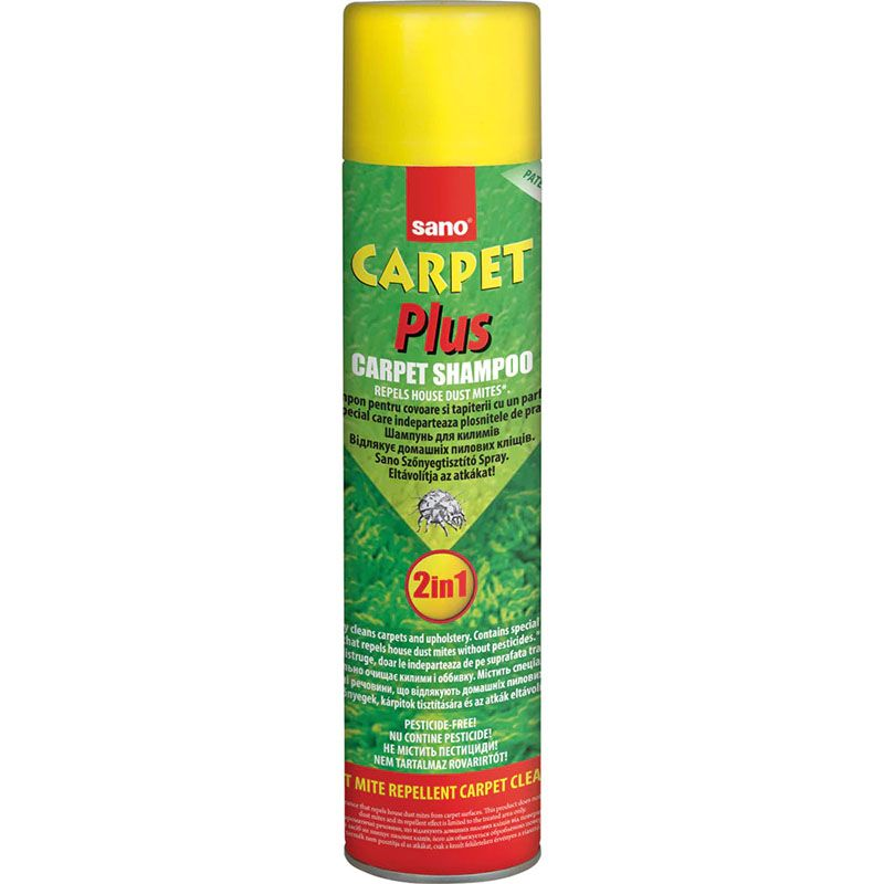  Detergent spuma cu aerosol pentru covoare Sano Carpet Plus 2in1, 600ml 