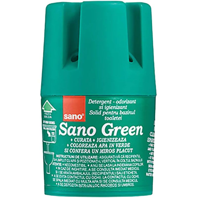  Odorizant solid Sano pentru rezervorul toaletei, Verde, 150g 