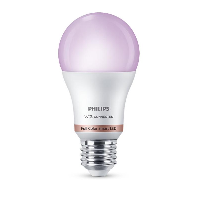 Bec LED RGB inteligent Philips, Wi-Fi, Bluetooth, A60, E27, 8W (60W), 806 lm, lumina colorata