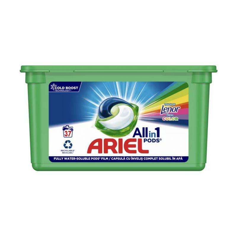 Detergent Automat Capsule Ariel Pods Touch of Lenor Fresh Color, 37 Bucati