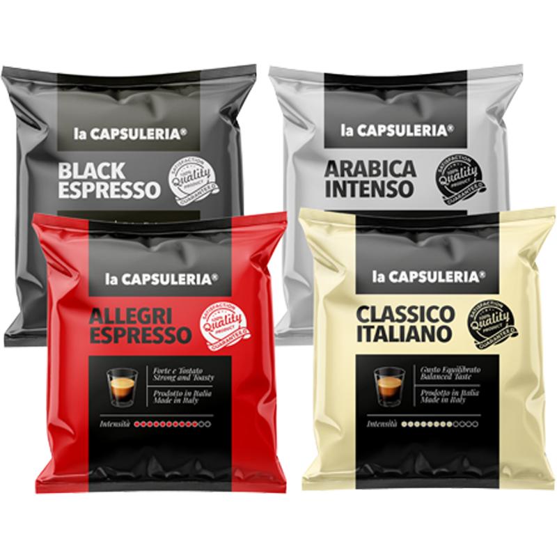 Kit degustarea cafea strong, 40 de capsule compatibile Nespresso, La Capsuleria