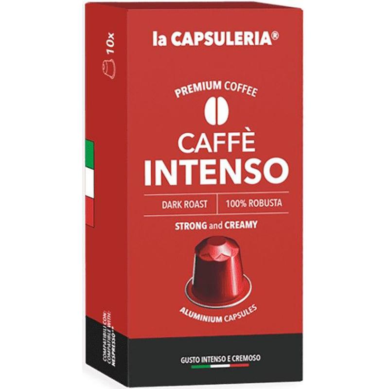 Cafea Intenso, 10 capsule de aluminiu compatibile Nespresso, La Capsuleria