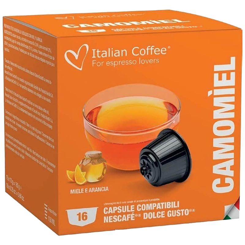 Ceai de Musetel cu Miere, 64 capsule compatibile Nescafe Dolce Gusto, Italian Coffee