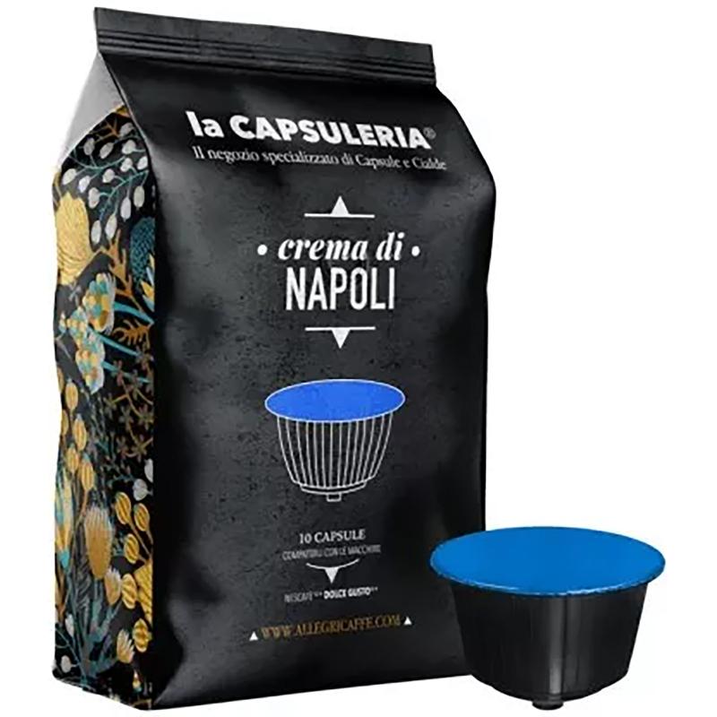 Cafea Crema di Napoli, 10 capsule compatibile Nescafe Dolce Gusto, La Capsuleria