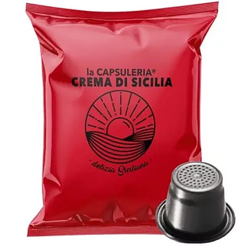 Cafea Crema di Sicilia, 100 capsule compatibile Nespresso, La Capsuleria