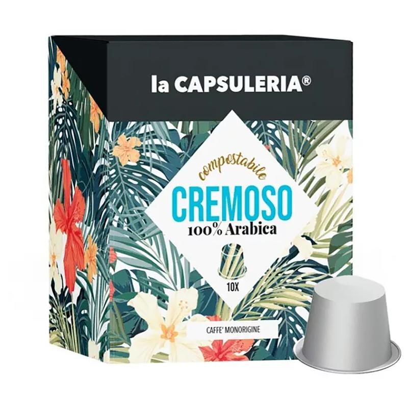 Cafea Cremoso 100% Arabica capsule biodegradabile, 100 capsule compatibile Nespresso, La Capsuleria