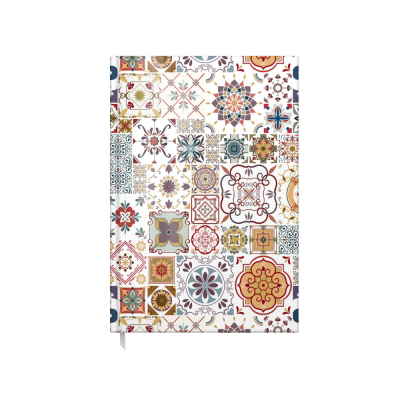 Agenda A5 Nedatata Artpress, Mandala Tiles, 100 File, Coperta Buretata Lucioasa, Multicolor, 80 g/m²
