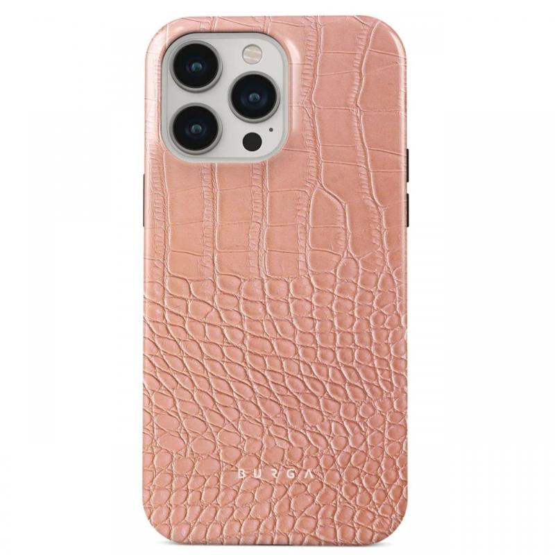 Burga Husa Dual Layer Pink Croco iPhone 15 Pro Max