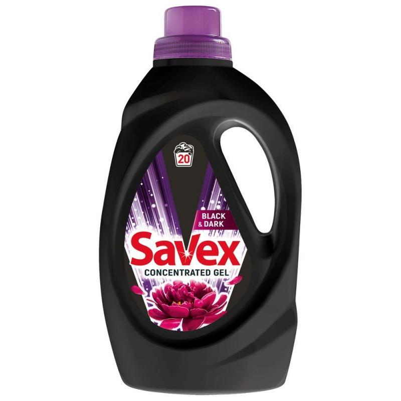 Detergent Automat Lichid Gel Savex Black & Dark, 20 Spalari, 1.1 L
