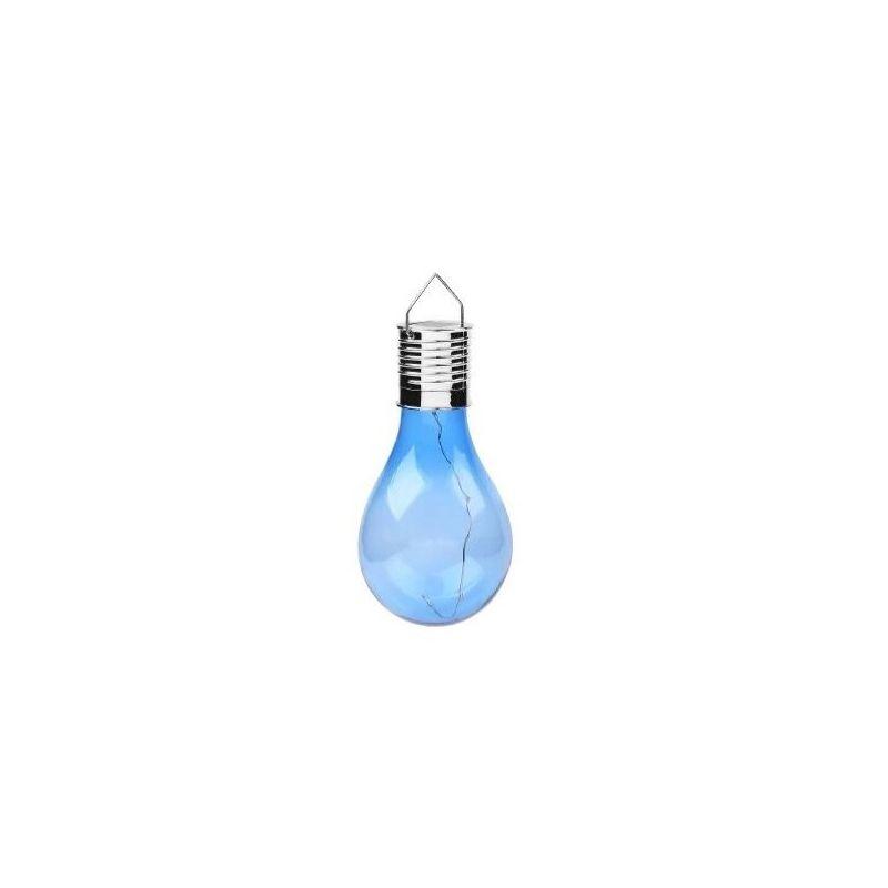Lampa Solara LED Decorativa sub forma de Bulb, pentru exterior, suspendata, IP65, Ultron Albastru, eMazing