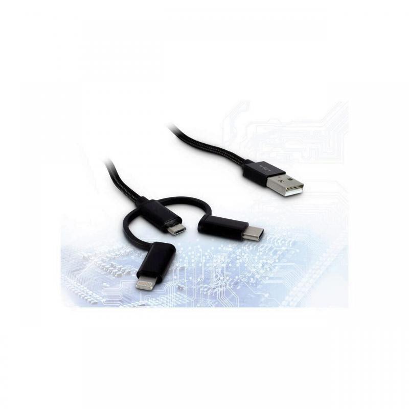 Cablu Inter-Tech USB 2.0 – micro-USB/USB Type-C/Lightning