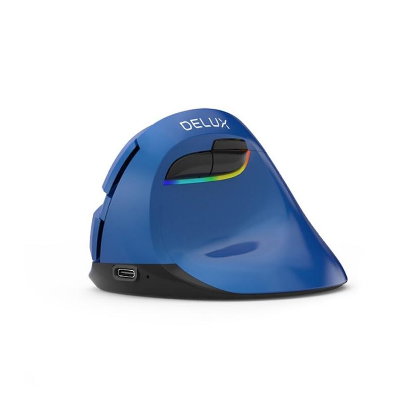 Mouse wireless si bluetooth Delux M618 mini albastru