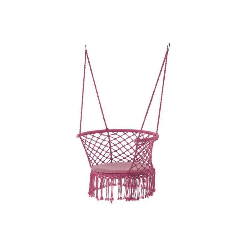 Leagan tip scaun, cu perna, roz, max 150 kg, 80x60x120 cm, Rivo