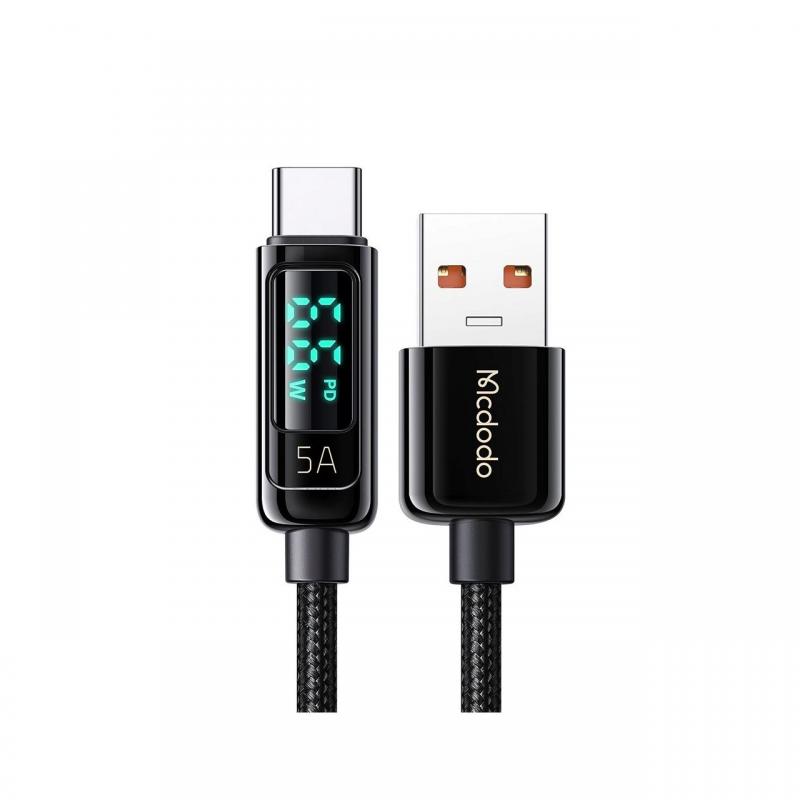 Cablu USB-A la Type-C Mcdodo Digital Pro Black (1.2m, 5A, 66W)