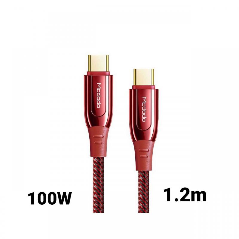 Cablu Type-C la Type-C Mcdodo Super Charge Red (1.2m, 100W)