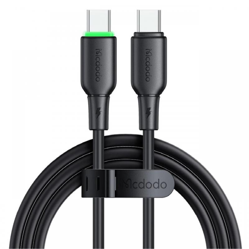 Mcdodo Cablu Type-C la Type-C Alpha Series Silicone, Fast Charging, 65W, LED, 1.2m, Negru