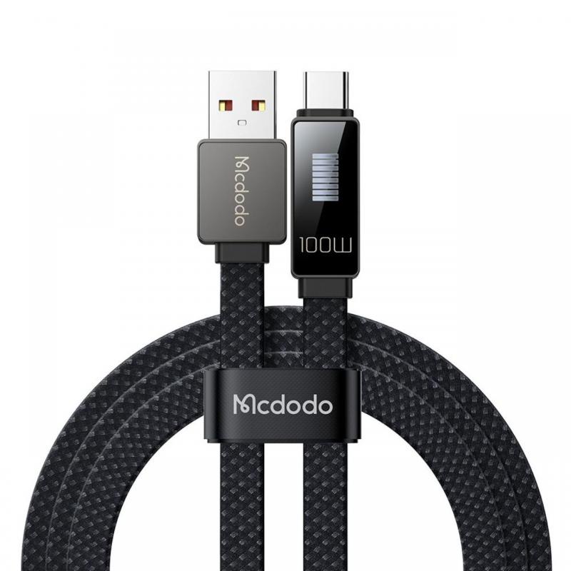 Mcdodo Cablu USB la Type-C Rhythm LED, Fast Charging, 6A, 1.2m, Negru
