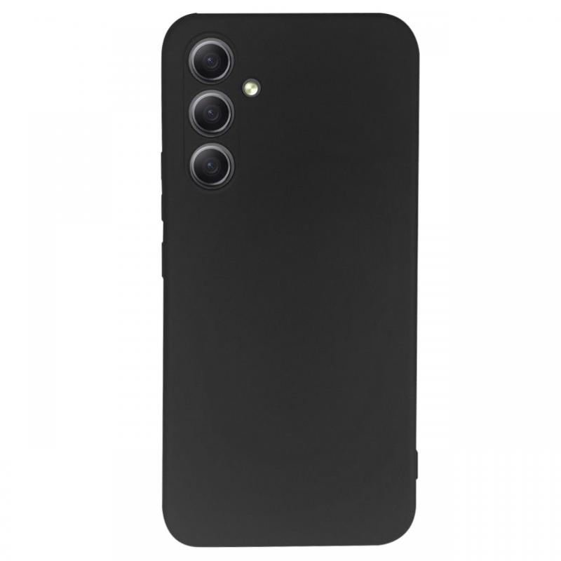 Lemontti Husa Silicon Soft Slim Samsung Galaxy A54 5G, material mat si fin, captusit cu microfibra, Negru