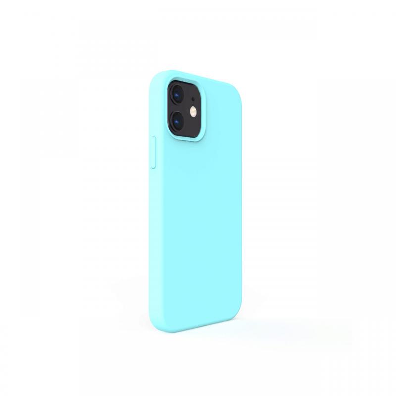 Husa iPhone 12 Mini Lemontti Liquid Silicon Tiffany Blue