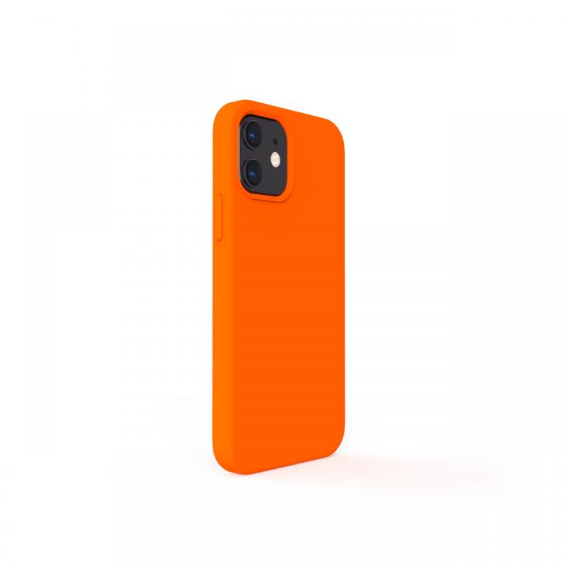 Husa iPhone 12 Mini Lemontti Liquid Silicon Orange