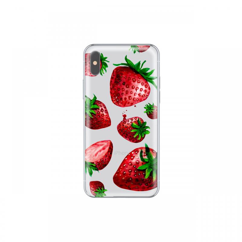 Husa iPhone X / XS Lemontti Silicon Art Strawberries