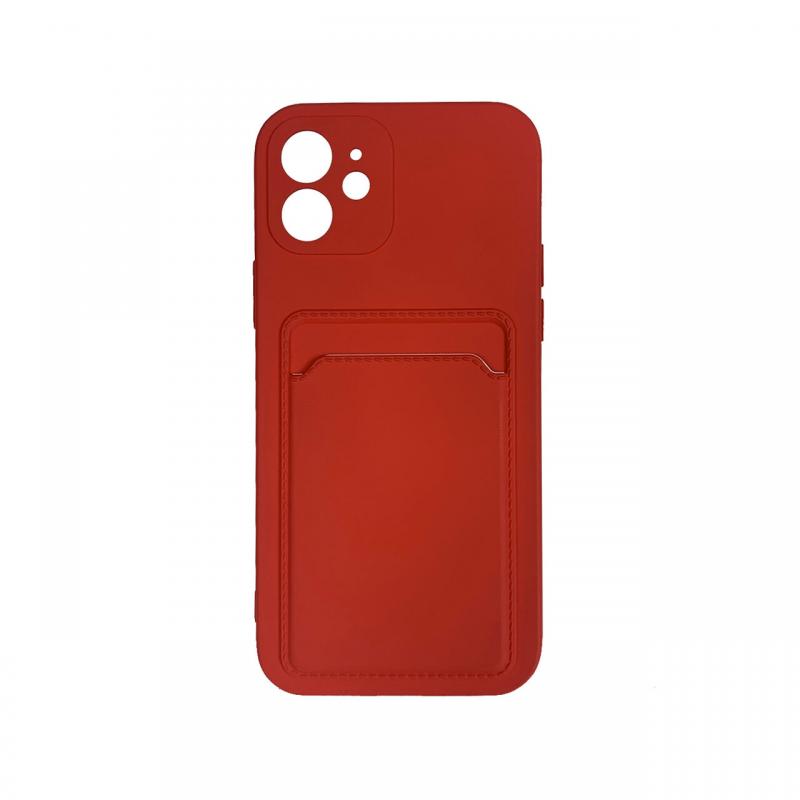 Husa iPhone 12 / 12 Pro Lemontti Silicon Card Red