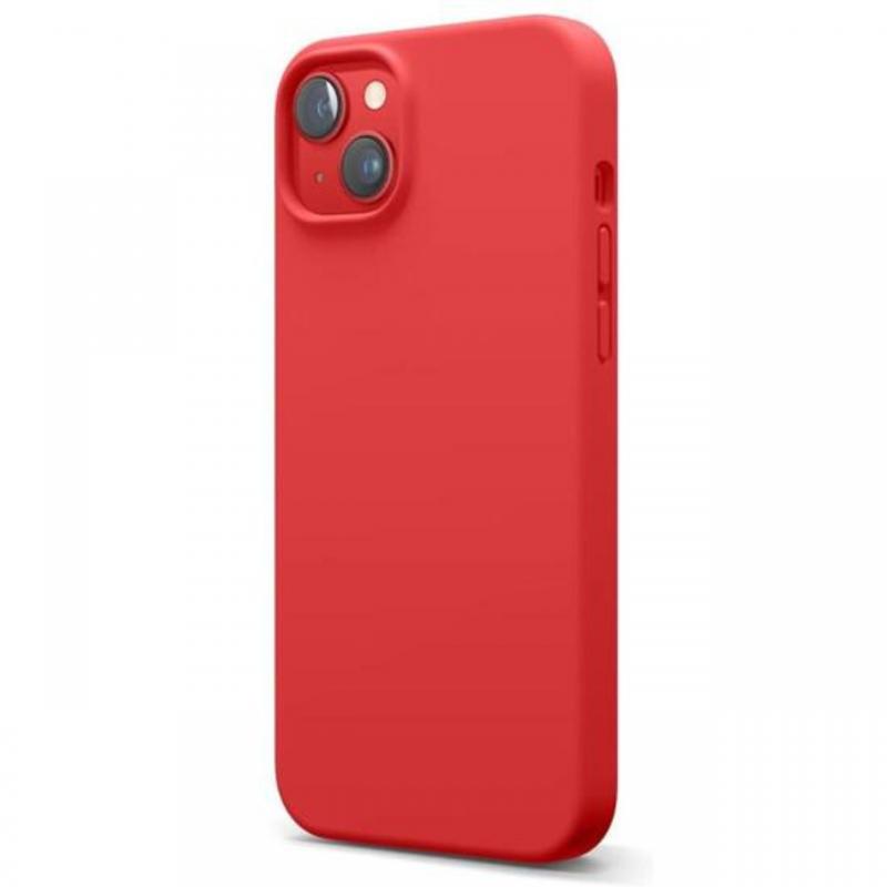 Lemontti Husa Liquid Silicon MagCharge iPhone 14 Rosu (protectie 360°, material fin, captusit cu microfibra)