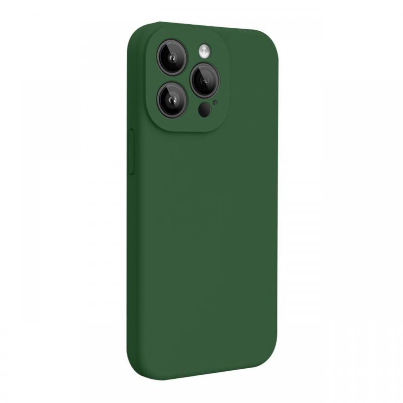 Lemontti Husa Liquid Silicon MagCharge iPhone 15 Pro Verde (protectie 360°, material fin, captusit cu microfibra)