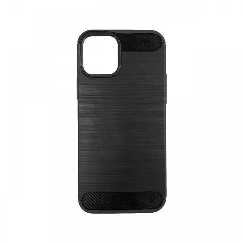 Husa iPhone 12 / 12 Pro Lemontti Carbon Case Flexible Negru