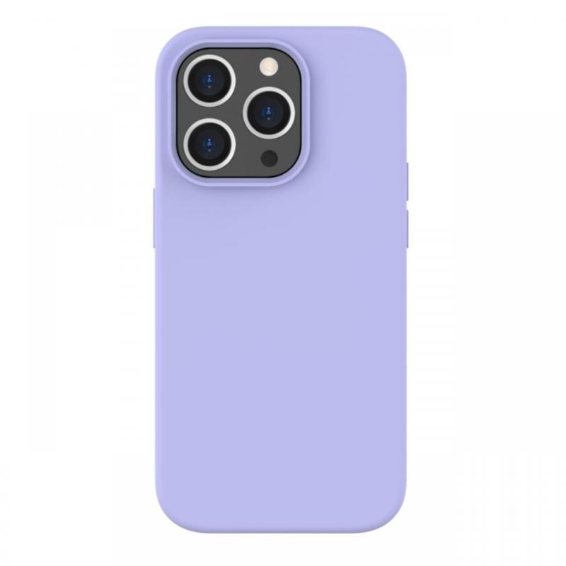 Lemontti Husa Liquid Silicon MagCharge iPhone 14 Pro Mov (protectie 360°, material fin, captusit cu microfibra)