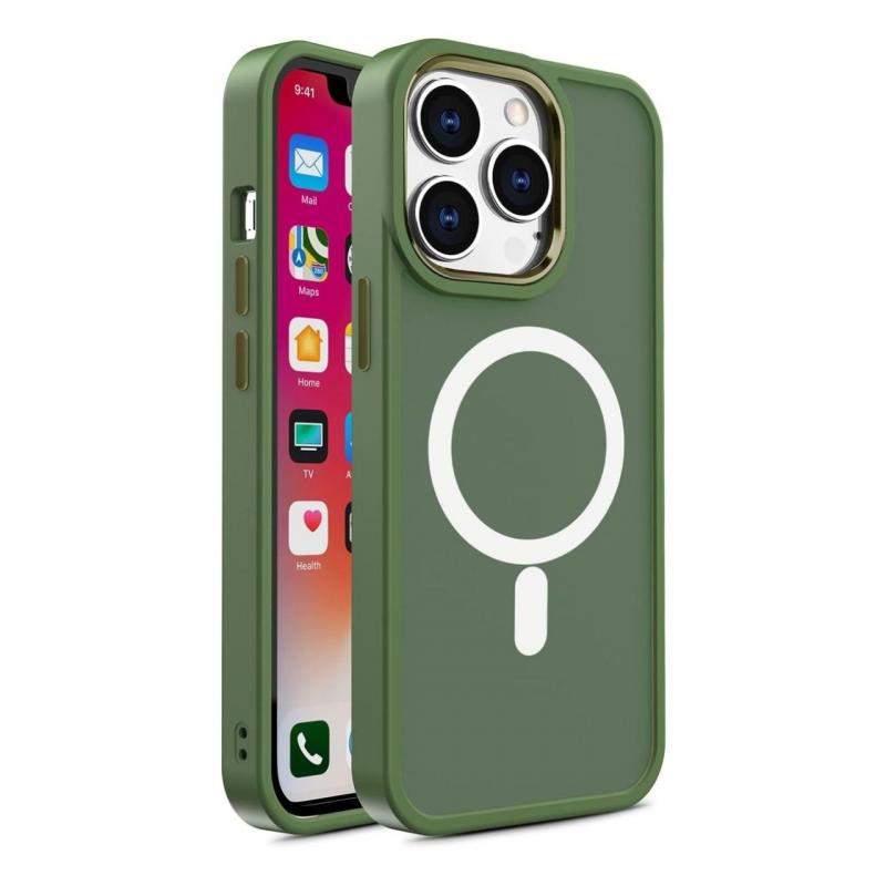 Lemontti Husa Color Matte MagSafe iPhone 15 Pro Verde