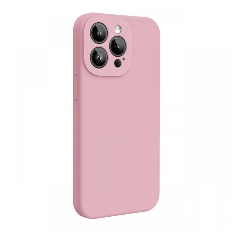 Lemontti Husa Liquid Silicon MagCharge iPhone 15 Pro Max Crem (protectie 360°, material fin, captusit cu microfibra)